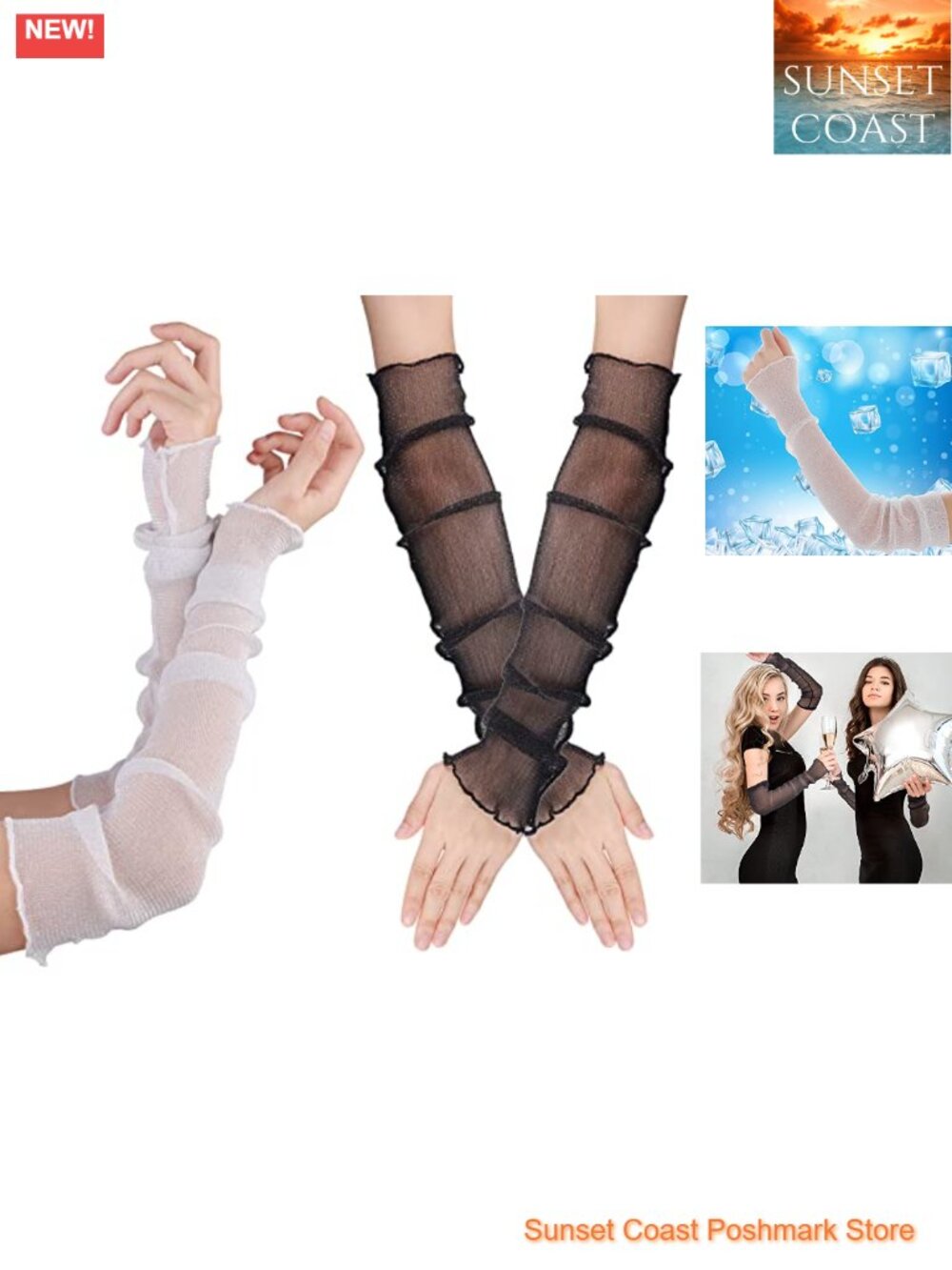 Women's Lace Mesh Fingerless Arm Sleeves UV Sun Protection